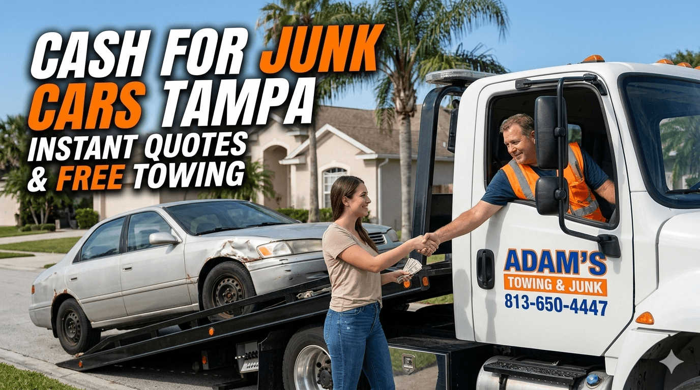 ash For Junk Cars Tampa service by Adam's Towing and Junk